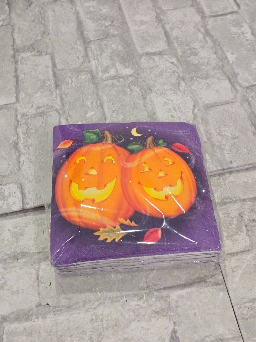 13" Square Napkins 36 Ct 3-Ply Halloween Pumpkin Dinner Party